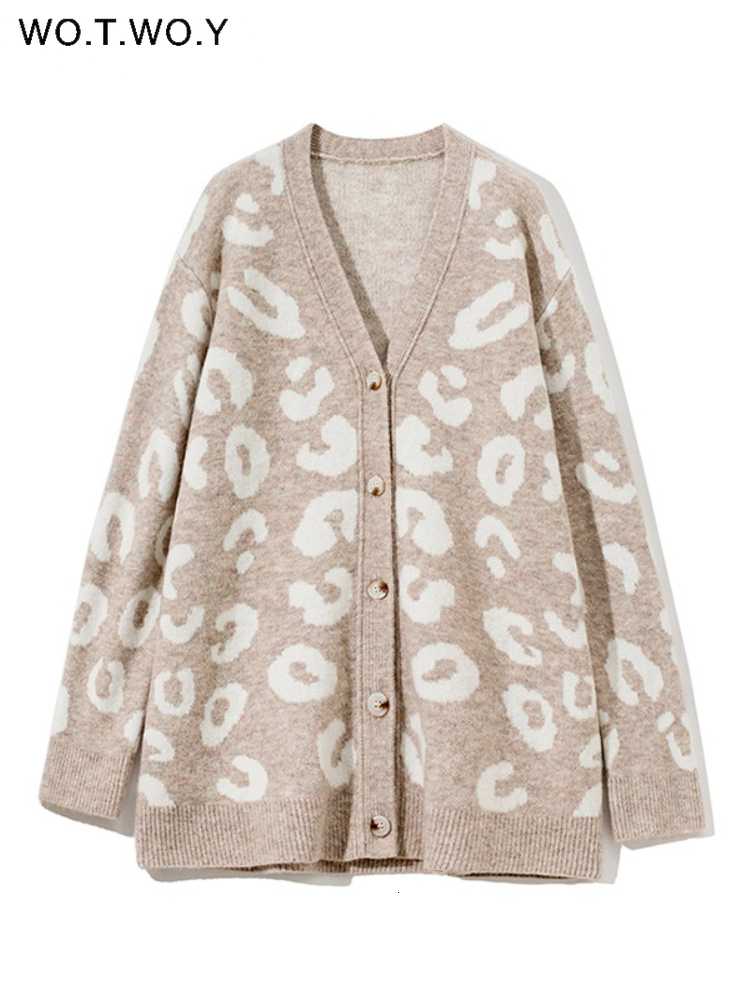 Women' Knits Tees WOTWOY Autumn Winter V-Neck Knitted Cardigans Women Single Breasted Printed Loose Sweaters Female Casual Soft Knitwear 221201, Khaki
Women' Knits Tees WOTWOY Autumn Winter V-Neck Knitted Cardigans Women Single Breasted Printed Loose Sweaters Female Casual Soft Knitwear 221201, Khaki