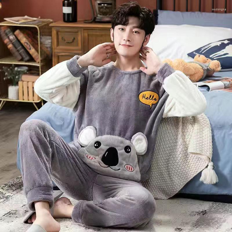 Men's Sleepwear Pajamas Men's Winter Boy Home Wear Velvet Thickened Plush Warm Autumn Suit Sleep Kids Cartoon, Cat
Men's Sleepwear Pajamas Men's Winter Boy Home Wear Velvet Thickened Plush Warm Autumn Suit Sleep Kids Cartoon, Cat