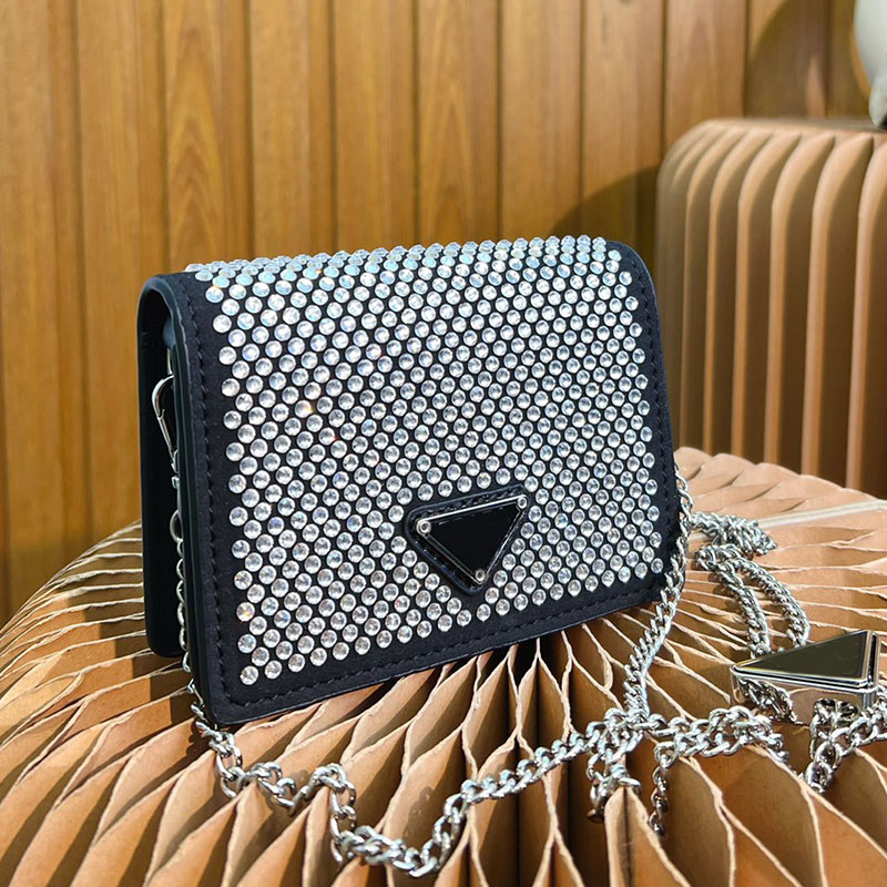 Mini Crossbody Bags Axillary Shoulder Bag Chains Handbag Purse Triangle Hasp Hardware Full Diamond Wallet Fashion Letters Flap Underarm, Black
Mini Crossbody Bags Axillary Shoulder Bag Chains Handbag Purse Triangle Hasp Hardware Full Diamond Wallet Fashion Letters Flap Underarm, Black
