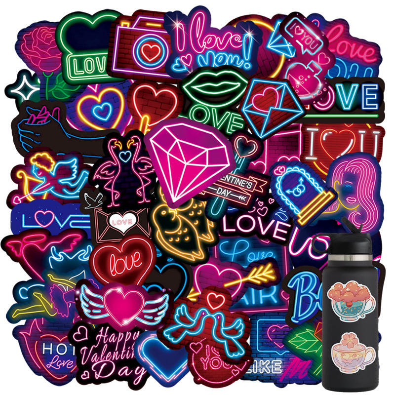 50PCS Colorful Neon Sticker Valentine's Day Diamond Flowers Stickers Book Laptop Guitar Motorcycle Luggage Skateboard DIY Decorative Decal, Multi colors 
50PCS Colorful Neon Sticker Valentine's Day Diamond Flowers Stickers Book Laptop Guitar Motorcycle Luggage Skateboard DIY Decorative Decal, Multi colors