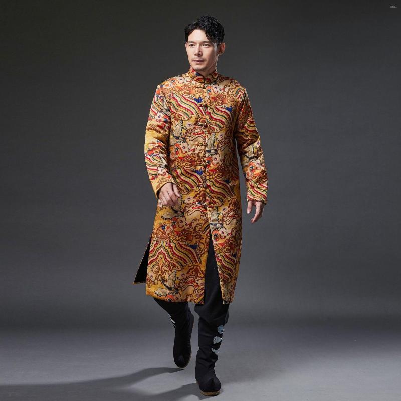 Men's Down Winter Men Chinese Style Print Stand Collar Cotton Padded Long Jacket Man Vintage Casual Warm Coat Outerwear, Green
Men's Down Winter Men Chinese Style Print Stand Collar Cotton Padded Long Jacket Man Vintage Casual Warm Coat Outerwear, Green