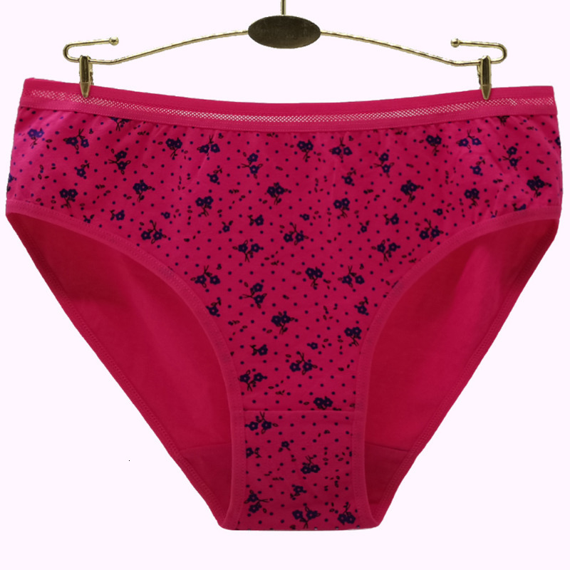 Women's Panties CSYWHS 4pcslot Women's Cotton Print Briefs Big Size Sexi Panties Underwear Female Plus Size Panty Intimate 2xl 3xl 4xl 22120