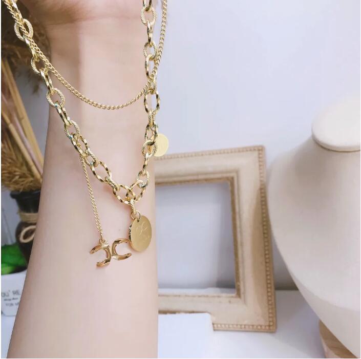 Luxury Double Layer Pendant Necklace Classic Charm Design Fashion Style Jewelry Trend Young Style Accessories Foundation Versatile Simple Beauty Gift X088
Luxury Double Layer Pendant Necklace Classic Charm Design Fashion Style Jewelry Trend Young Style Accessories Foundation Versatile Simple Beauty Gift X088