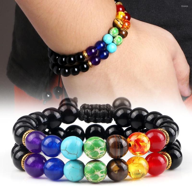 Strand 7 Chakra Beads Bracelets Set Reiki Healing Natural Tiger Eye Stone Beaded Bracelet Black Lava Onyx Balance Bangles Yoga Jewelry
Strand 7 Chakra Beads Bracelets Set Reiki Healing Natural Tiger Eye Stone Beaded Bracelet Black Lava Onyx Balance Bangles Yoga Jewelry