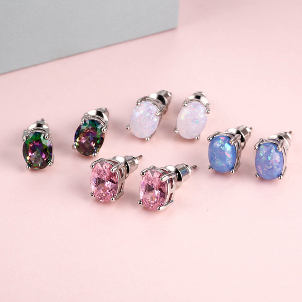 Earrings Jewelry silver Color Stud Earrings With White pink Oval Opal Earring Engagement Gifts For Ladies wedding
Earrings Jewelry silver Color Stud Earrings With White pink Oval Opal Earring Engagement Gifts For Ladies wedding