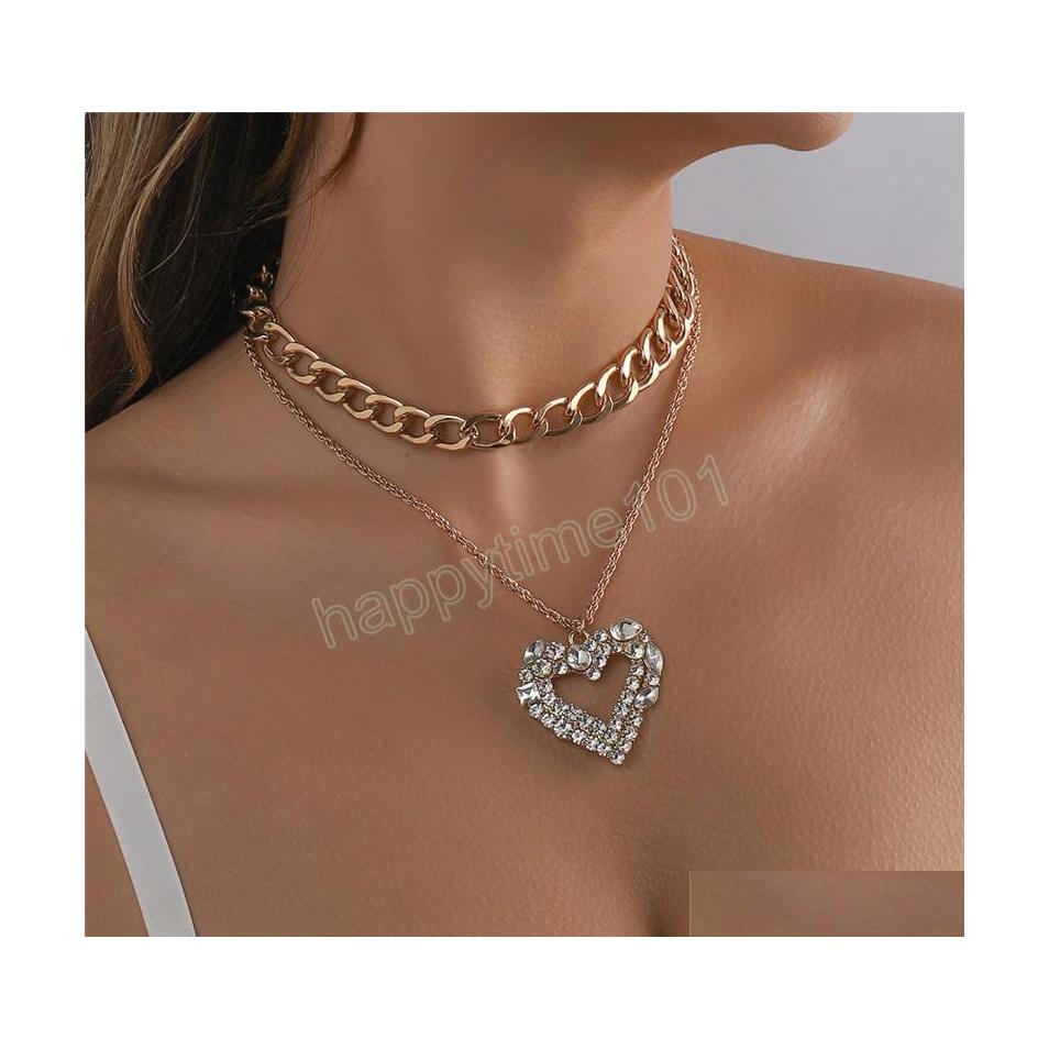 Pendant Necklaces High Quality Mtilayer Cuban Curb Chunky Chain Necklace For Women Vintage Luxury Rhinestones Big Heart Pendant Grun Dhncb
Pendant Necklaces High Quality Mtilayer Cuban Curb Chunky Chain Necklace For Women Vintage Luxury Rhinestones Big Heart Pendant Grun Dhncb