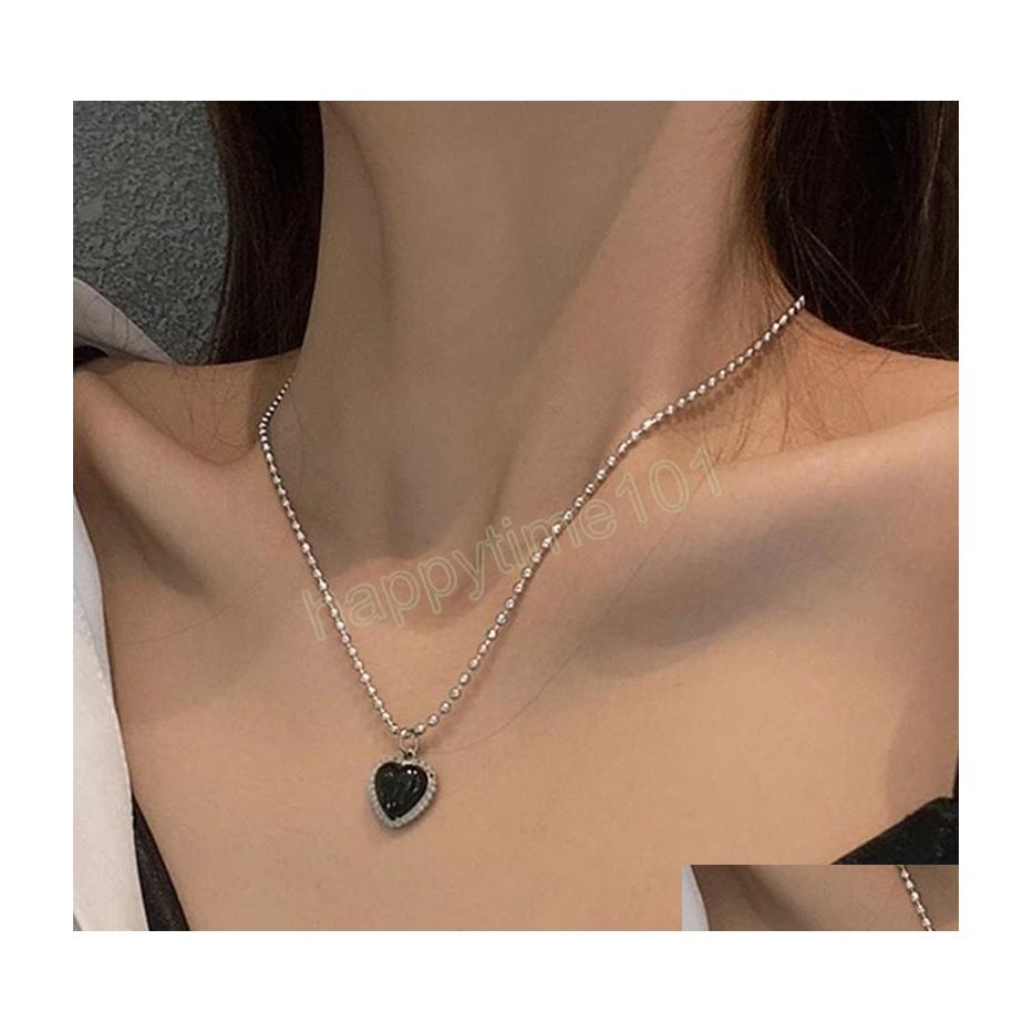 Pendant Necklaces Korean Sier Color Necklace For Women Beaded Chain Black Heart Pendant Simple Choker Necklaces Fashion Jewelry Drop Dhorn
Pendant Necklaces Korean Sier Color Necklace For Women Beaded Chain Black Heart Pendant Simple Choker Necklaces Fashion Jewelry Drop Dhorn