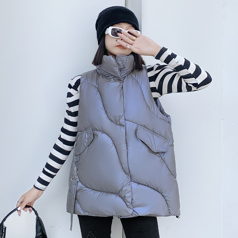 Women's Vests Winter Down Puffer Vest Women Casual Allmatch Sleeveless Jacket Autumn Stand Collar Short Winter Female Waistcoat 221202, Gray
Women's Vests Winter Down Puffer Vest Women Casual Allmatch Sleeveless Jacket Autumn Stand Collar Short Winter Female Waistcoat 221202, Gray