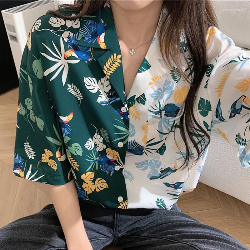 Women's Blouses Chic Beach Style Short Sleeve Women Blouse Tunic Shirt Notched Collar Patchwork Printing Ladies Shirts 2022 Summer Oversize
Women's Blouses Chic Beach Style Short Sleeve Women Blouse Tunic Shirt Notched Collar Patchwork Printing Ladies Shirts 2022 Summer Oversize