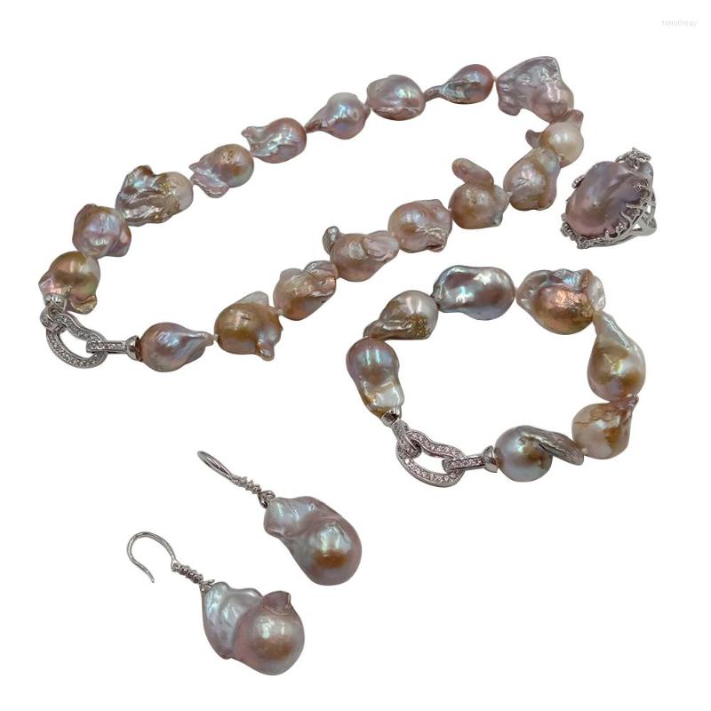 Necklace Earrings Set Big High Quality Nature Violet Baroque Jewelry FRESHWATER PEARL- And BRACELET Ring Earring, Picture shown
Necklace Earrings Set Big High Quality Nature Violet Baroque Jewelry FRESHWATER PEARL- And BRACELET Ring Earring, Picture shown