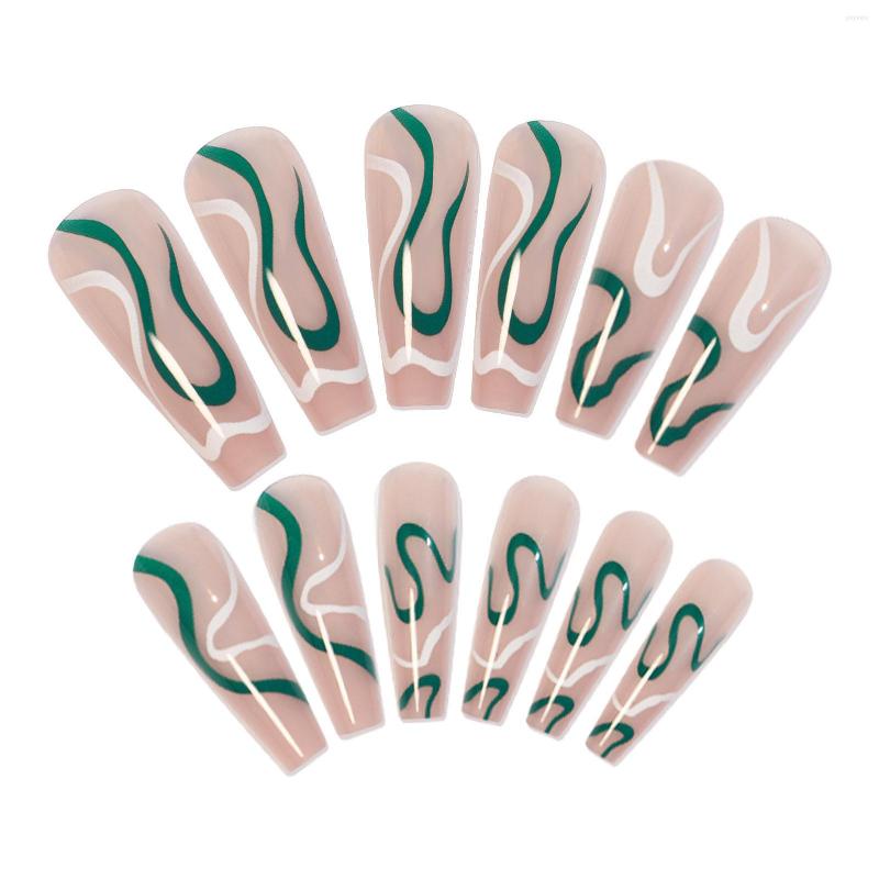 False Nails 24Pcs/Box Almond Round Wavy Green Press On Full Cover French Ballerina Nail Tips
False Nails 24Pcs/Box Almond Round Wavy Green Press On Full Cover French Ballerina Nail Tips