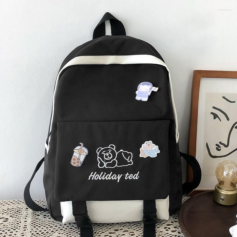 School Bags Middle Backpack For Girls Teen Student Cute Cartoon High Women Campus Bookbag Black Casual Korean Bagpack
School Bags Middle Backpack For Girls Teen Student Cute Cartoon High Women Campus Bookbag Black Casual Korean Bagpack
