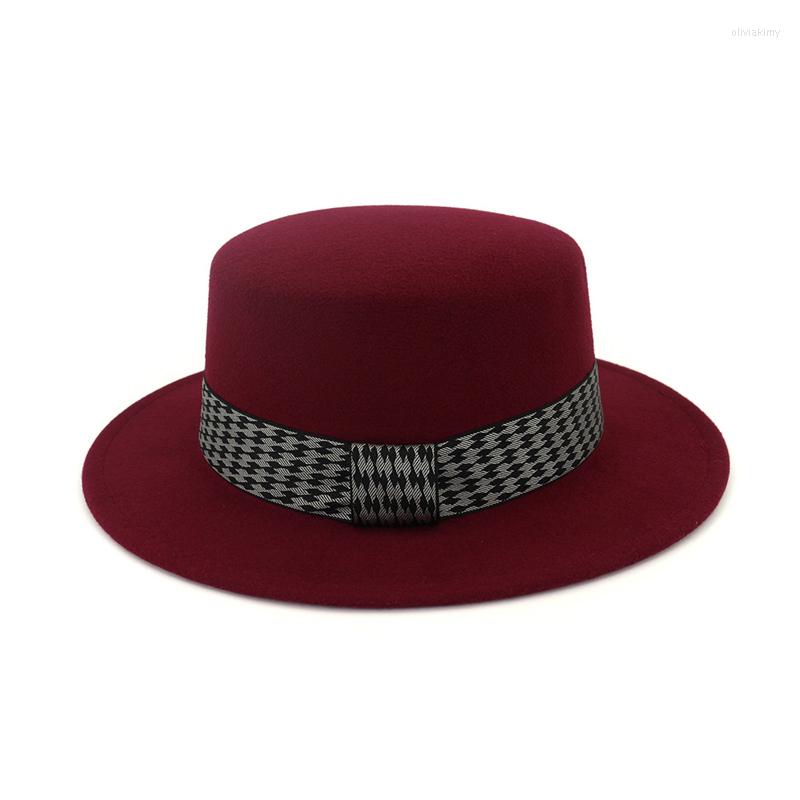 Berets European US Flat Brim Wool Felt Fedora Hats With Ribbon Band Top Formal Cap Trilby Boater Hat Sombrero For Men Women, Black
Berets European US Flat Brim Wool Felt Fedora Hats With Ribbon Band Top Formal Cap Trilby Boater Hat Sombrero For Men Women, Black