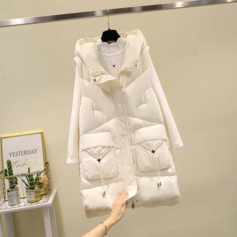 Women's Vests Autumn Winter Women's Vest Medium And Long Down Cotton Vest Sleeveless Cotton Jacket Warm Hooded Waistcoat Top Female 221202, Beige
Women's Vests Autumn Winter Women's Vest Medium And Long Down Cotton Vest Sleeveless Cotton Jacket Warm Hooded Waistcoat Top Female 221202, Beige