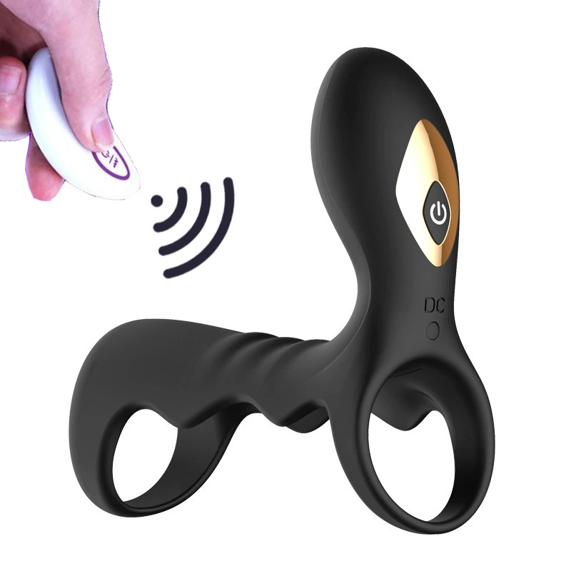 Vibrator for Men Vibrating Cock Ring with 10 Modes Double Lock Essence Men's Penis Cockrings Vibrators G-spot Clitorals Stimulator Sex Novel