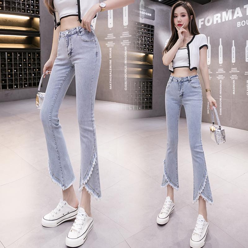 Women' Jeans Pearl Tassel Spring And Summer High Waist Slim Fit Nine Split Micro Flared Pants, Light blue
Women' Jeans Pearl Tassel Spring And Summer High Waist Slim Fit Nine Split Micro Flared Pants, Light blue
