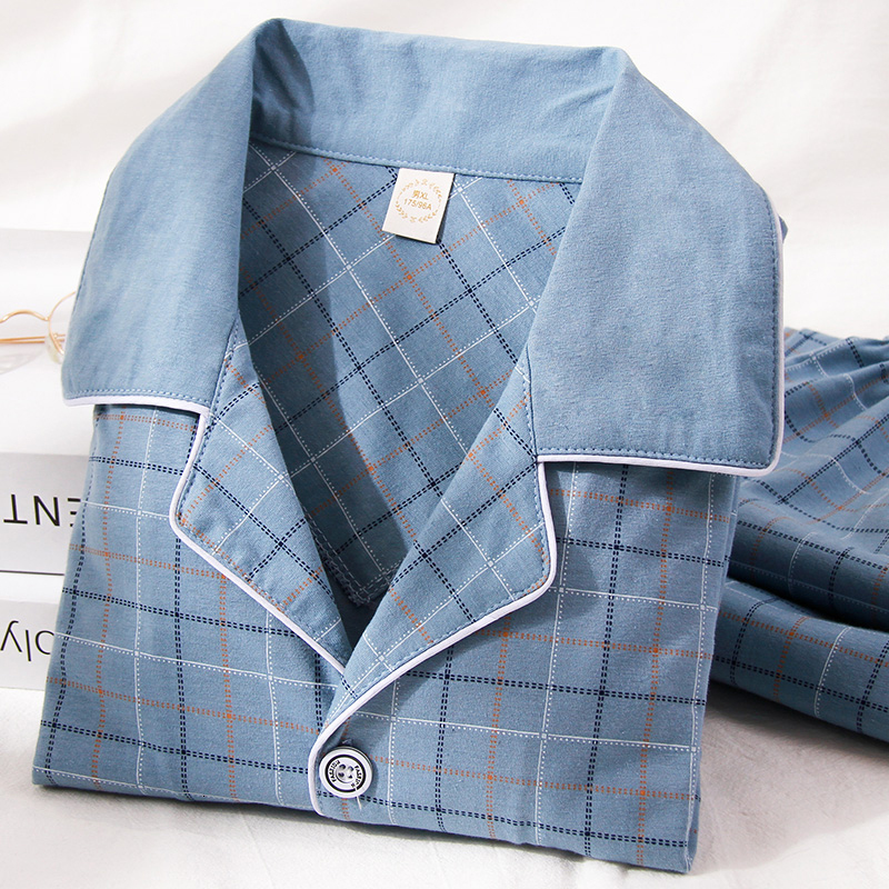 Men's Sleepwear 100% Cotton Pijama for Men 2 Pieces Lounge Pyjamas Plaid Autumn Bedgown Home Clothes Man PJs Pure Pajamas Set 221202, Blue gray plaid
Men's Sleepwear 100% Cotton Pijama for Men 2 Pieces Lounge Pyjamas Plaid Autumn Bedgown Home Clothes Man PJs Pure Pajamas Set 221202, Blue gray plaid
