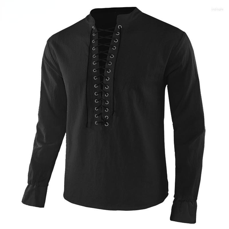 Men's Casual Shirts Mens Lace Up Pirate Medieval Shirt Retro Style Long Sleeve Viking Hippie Clothing Renaissance Victorian Gothic Halloween, Black
Men's Casual Shirts Mens Lace Up Pirate Medieval Shirt Retro Style Long Sleeve Viking Hippie Clothing Renaissance Victorian Gothic Halloween, Black