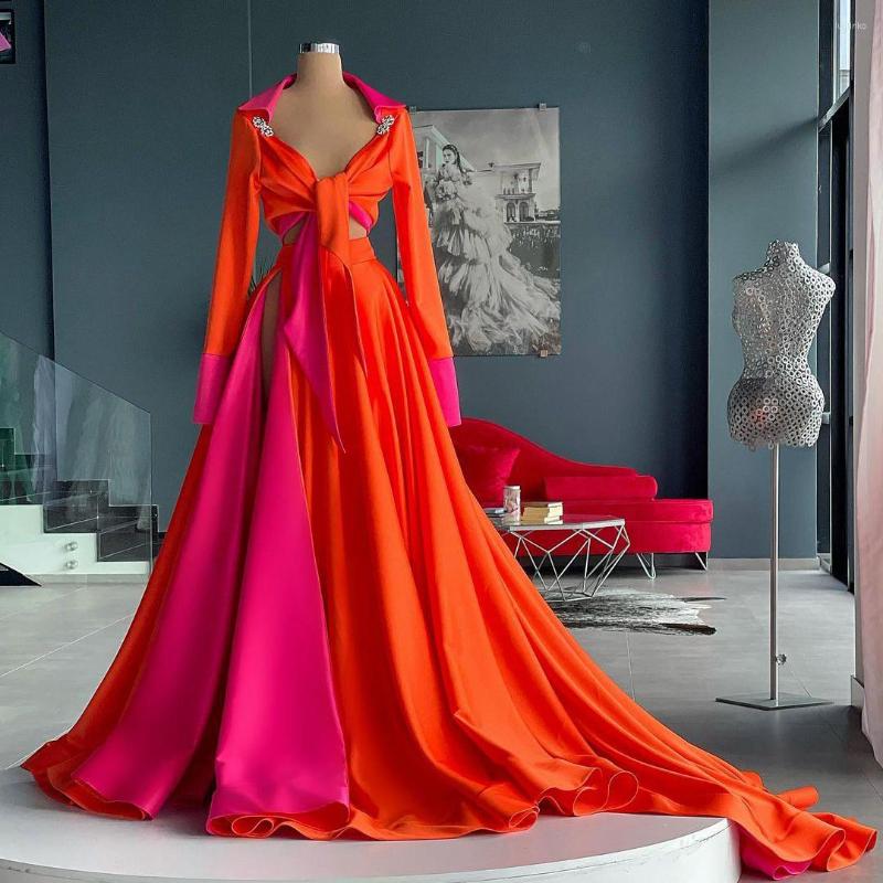 Party Dresses Fashion Splicing Evening Two Pieces Shirt Prom Dress With Long Train Side Split Plus Size Women Gowns, Beige
Party Dresses Fashion Splicing Evening Two Pieces Shirt Prom Dress With Long Train Side Split Plus Size Women Gowns, Beige