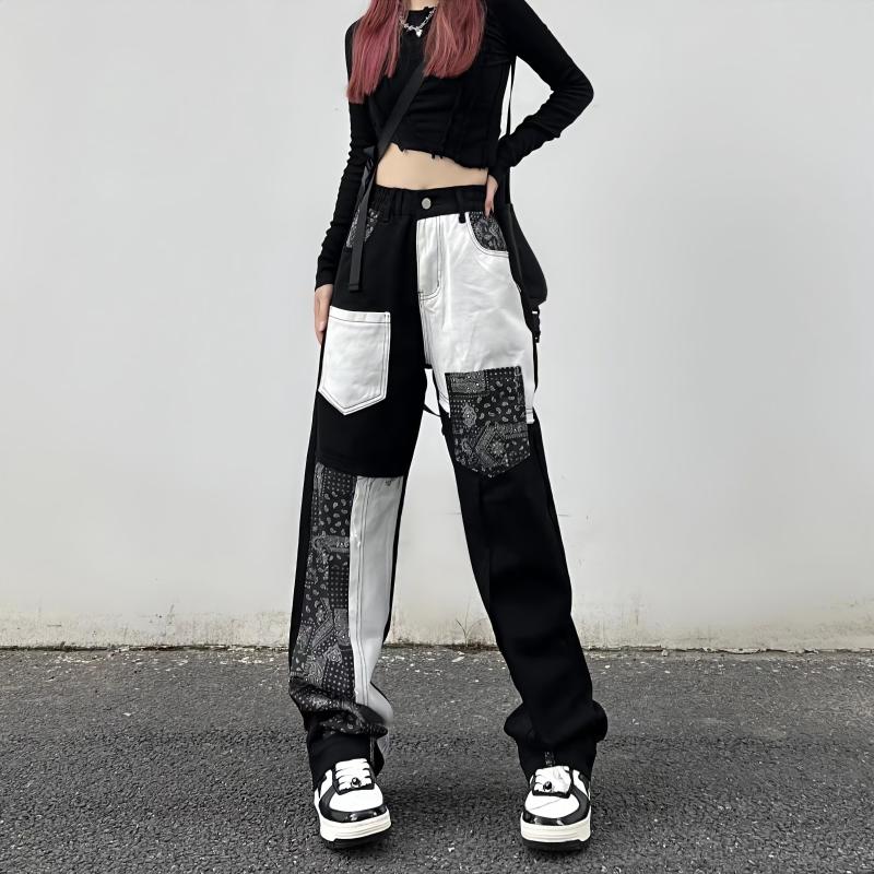 Women's Jeans Cashew Flowers Black Cargo Pants Y2k High Waisted Baggy Women Oversized Streetwear Harajuku Casual Wide Leg Denim Trousers
Women's Jeans Cashew Flowers Black Cargo Pants Y2k High Waisted Baggy Women Oversized Streetwear Harajuku Casual Wide Leg Denim Trousers