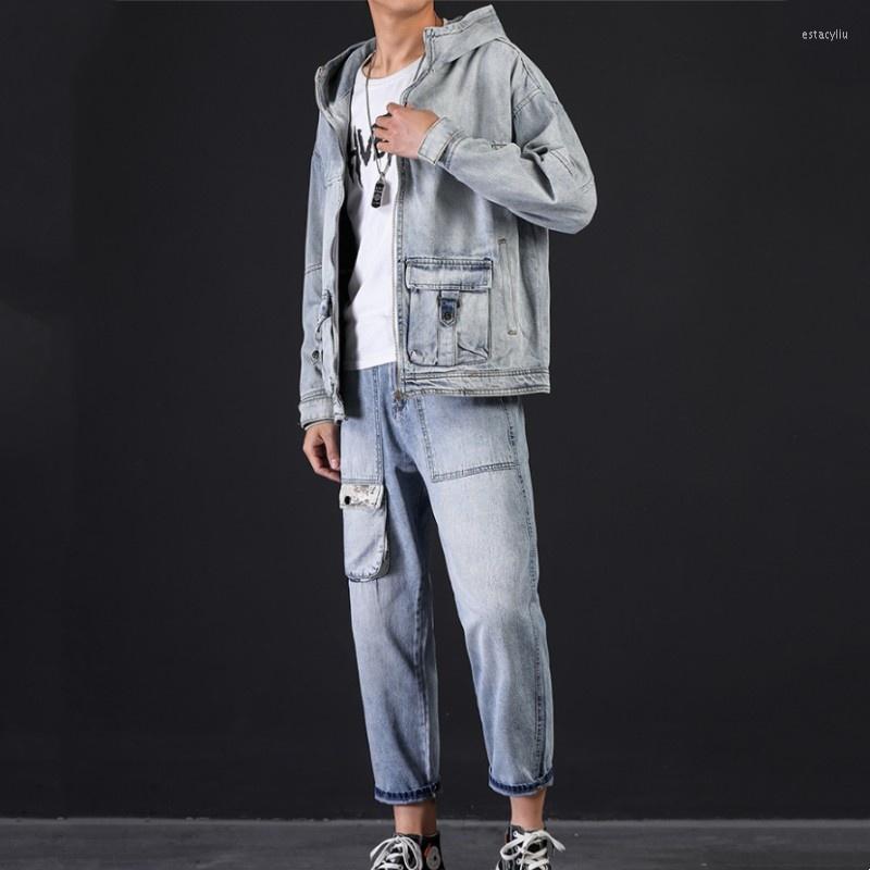 Men' Tracksuits Japanese Style Harajuku Multi-Pockets Cargo Jacket Pants Denim Two Piece Set Men Hip Hop Hooded Jackets Harem Jeans Casual, 2 piece set
Men' Tracksuits Japanese Style Harajuku Multi-Pockets Cargo Jacket Pants Denim Two Piece Set Men Hip Hop Hooded Jackets Harem Jeans Casual, 2 piece set