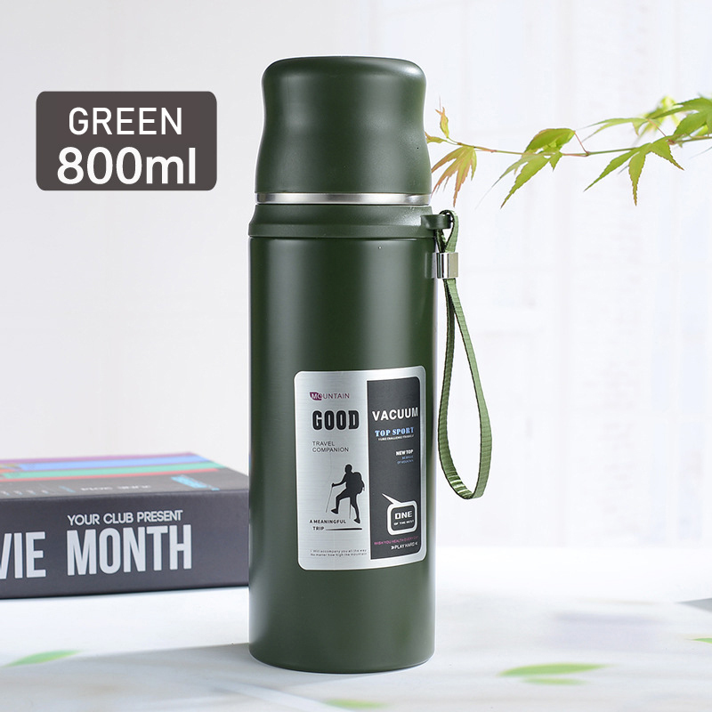 Thermoses 1000 800 600ml Thermal Mug 304 Stainless Steel Cup Vacuum Outdoor Large Capacity Water 221202