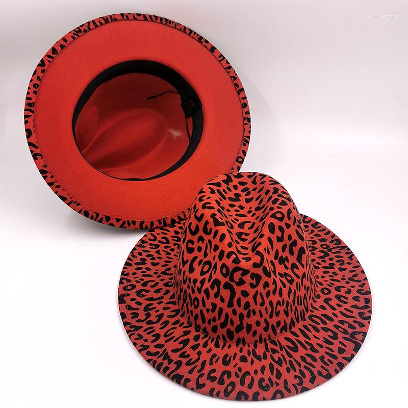 Berets Fedora Hat For Women And Man Leopard Print Double-sided Color Matching Decor Panama Jazz Chapeau Hatwide Brim Wide, 03
Berets Fedora Hat For Women And Man Leopard Print Double-sided Color Matching Decor Panama Jazz Chapeau Hatwide Brim Wide, 03