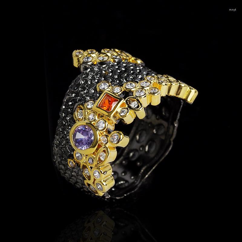 Cluster Rings High Quality Bohemian Chic Multicolored Zircon Ring For Women's Personality Black Gold Jewelry Party Engagement
Cluster Rings High Quality Bohemian Chic Multicolored Zircon Ring For Women's Personality Black Gold Jewelry Party Engagement