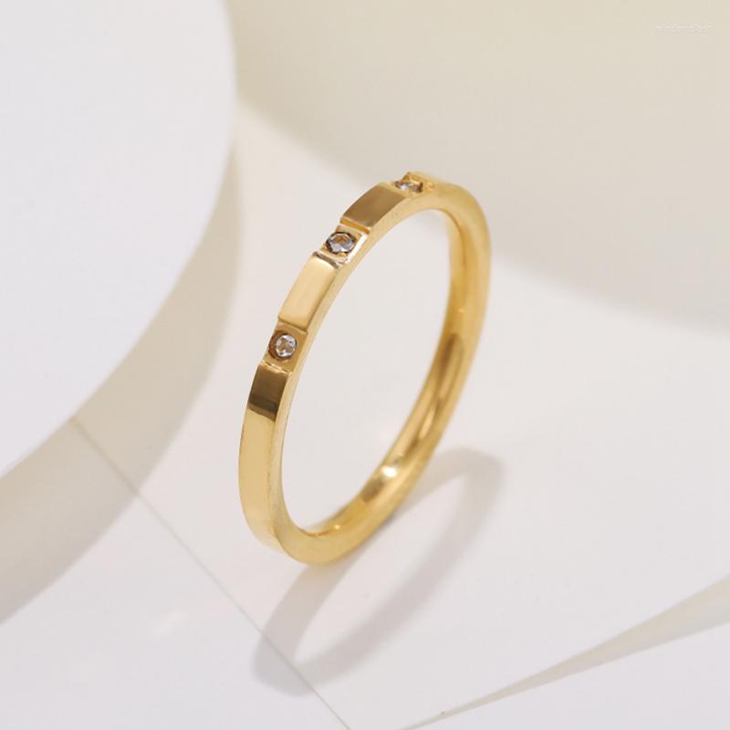 Cluster Rings 2mm Women's Stainless Ring With Rhinestone Korean Style Gold Silver Color Accessories For Women Fashion Jewelry WC016
Cluster Rings 2mm Women's Stainless Ring With Rhinestone Korean Style Gold Silver Color Accessories For Women Fashion Jewelry WC016
