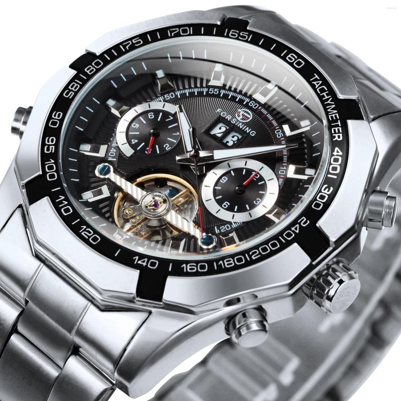 Wristwatches Forsining Military Tourbillon Automatic Watch For Men Multifunction Sport Mechanical Watches Luminous Hands Stainless Steel, Silver-black
Wristwatches Forsining Military Tourbillon Automatic Watch For Men Multifunction Sport Mechanical Watches Luminous Hands Stainless Steel, Silver-black