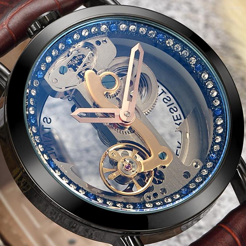 Wristwatches SKELETON TOURBILION WATCH MAN AUTOMATIC MECHANICAL WATERPROOF For MENS LUXURY MALE CLOCK SELF WIND, M181-4
Wristwatches SKELETON TOURBILION WATCH MAN AUTOMATIC MECHANICAL WATERPROOF For MENS LUXURY MALE CLOCK SELF WIND, M181-4