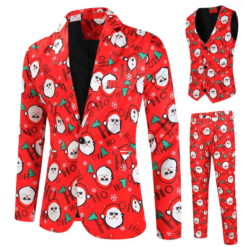 Men's Tracksuits Mens Fashion Casual Suit Printed Christmas Jacket Pants Vest Three Set Of Men Suits & Sets For Slim Fit
Men's Tracksuits Mens Fashion Casual Suit Printed Christmas Jacket Pants Vest Three Set Of Men Suits & Sets For Slim Fit