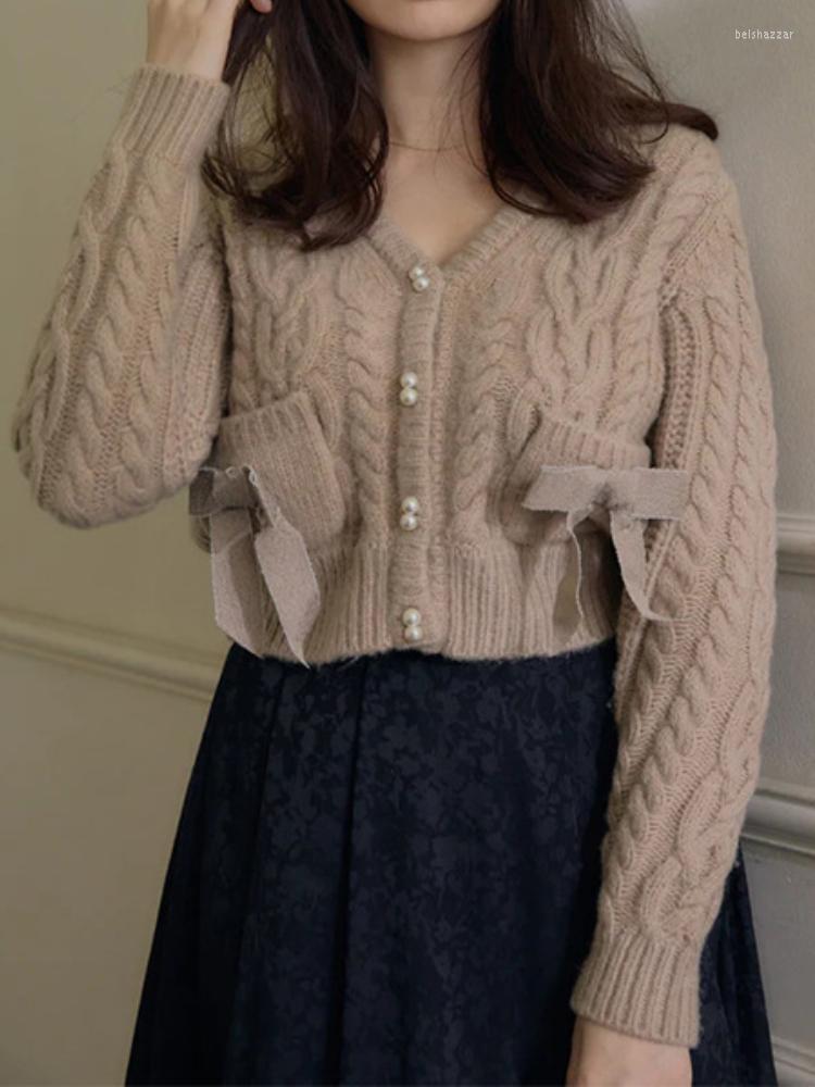 Women's Knits V Neck Pearls Buttoned Sweaters Sweet Bowknot Pockets Twist Knitted Cardigan Mujer Autumn Winter Clothes Aesthetic Coats, Gray
Women's Knits V Neck Pearls Buttoned Sweaters Sweet Bowknot Pockets Twist Knitted Cardigan Mujer Autumn Winter Clothes Aesthetic Coats, Gray