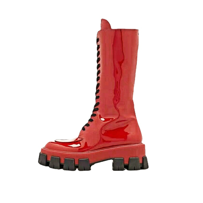 Autumn and Winter Net Red Same Muffin Thick Soled Lace Up Martin Boots Leather Versatile British Style Boots Mid Tube Cavalry Boots for Women, Shoe box packaging
Autumn and Winter Net Red Same Muffin Thick Soled Lace Up Martin Boots Leather Versatile British Style Boots Mid Tube Cavalry Boots for Women, Shoe box packaging