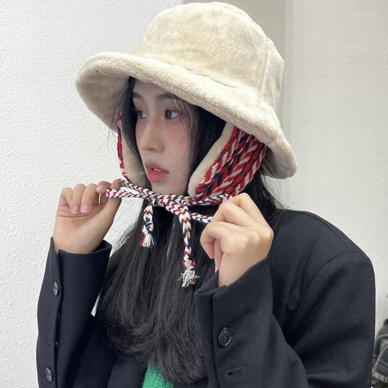 Berets 2022 Japanese Plush Ear Protection Fisherman Cap Women Winter Thickening Colorful Stripes Tied Bucket Caps Cute Warm Bomber Hat, Black
Berets 2022 Japanese Plush Ear Protection Fisherman Cap Women Winter Thickening Colorful Stripes Tied Bucket Caps Cute Warm Bomber Hat, Black