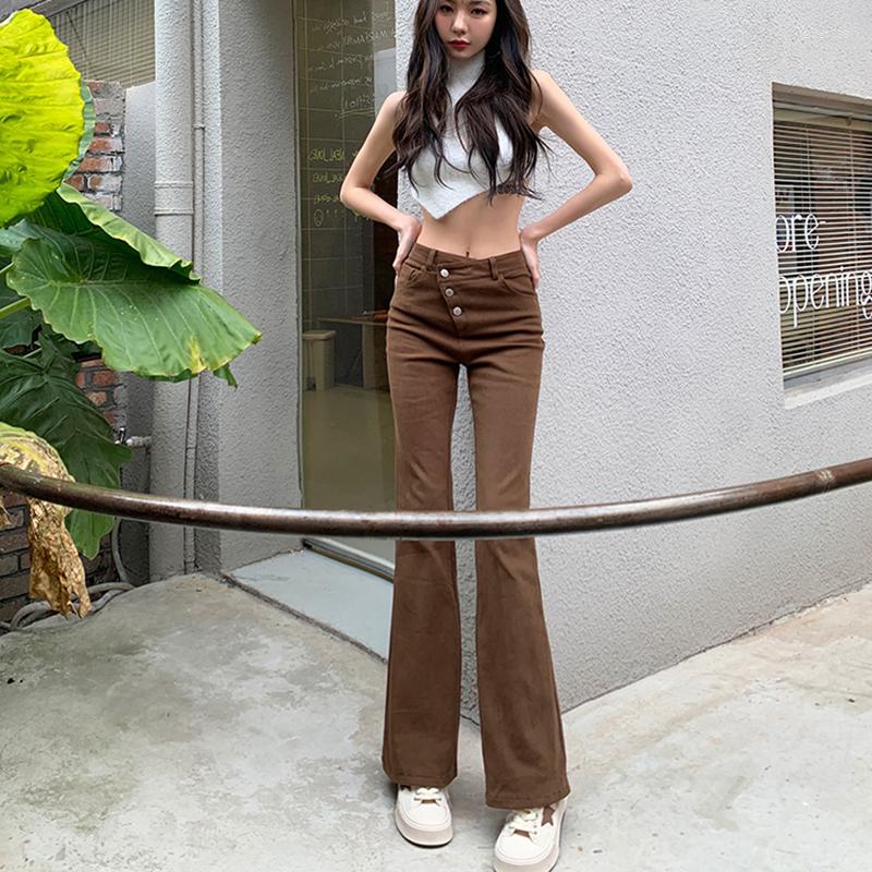 Women' Jeans Autumn Woman' Flare Vintage High Waist Baggy Pants Brown Irregular Design Streetwear Straight Demnim Trouser
Women' Jeans Autumn Woman' Flare Vintage High Waist Baggy Pants Brown Irregular Design Streetwear Straight Demnim Trouser