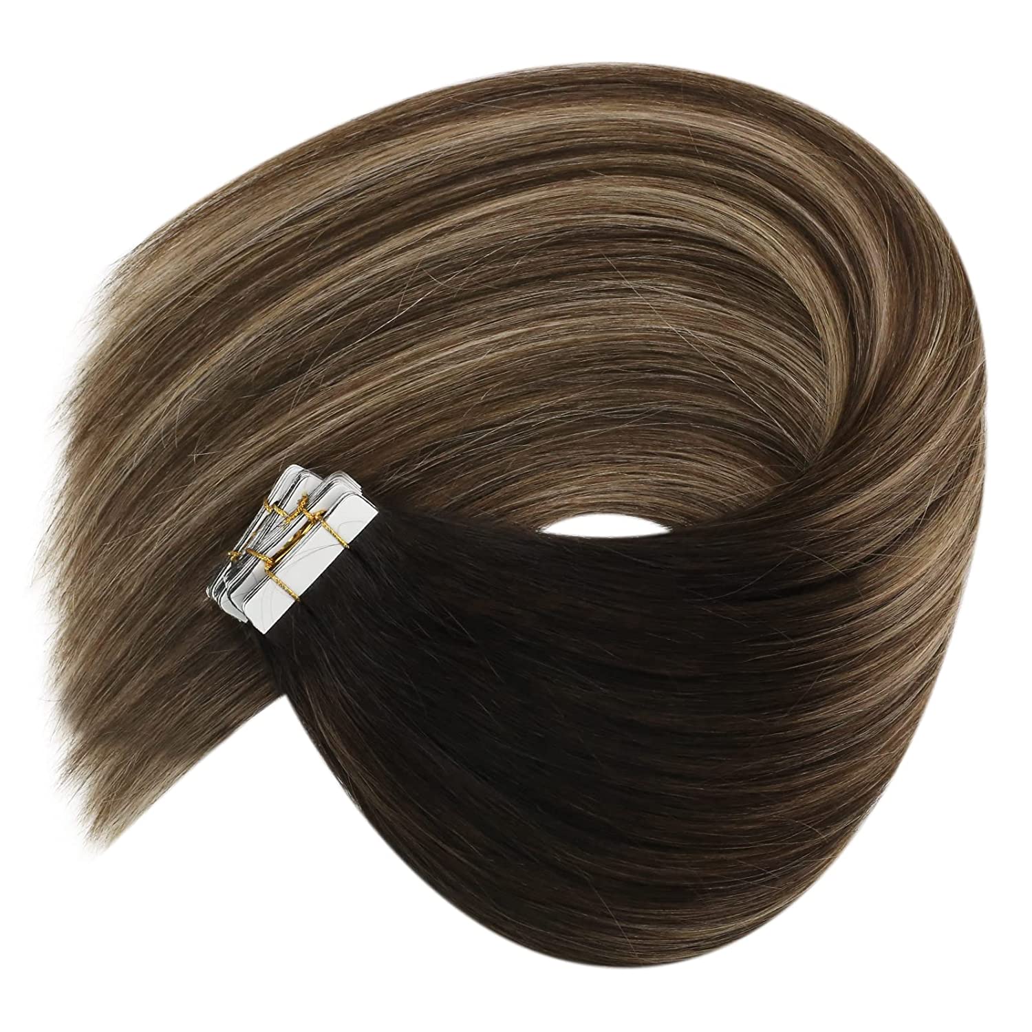 Balayage In Hair Extensions Slik Straight Skin Weft Ombre Tape Ins Extension Full Head 100G/40Pcs