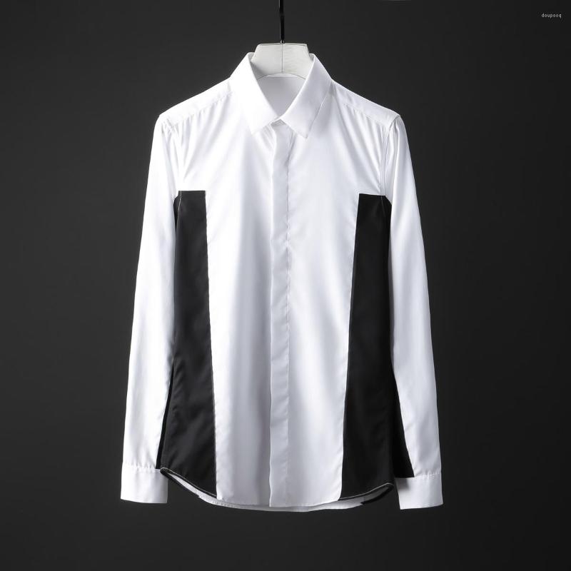 Men's Casual Shirts Minglu White Black Patchwork Men Shirt Luxury Fashion Long Sleeve Mens Dress Trend Slim Fit
Men's Casual Shirts Minglu White Black Patchwork Men Shirt Luxury Fashion Long Sleeve Mens Dress Trend Slim Fit