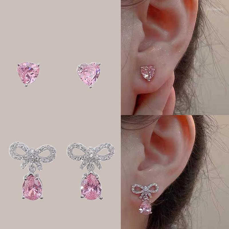 Dangle Earrings 2 Pairs Of Delicate Pink Rhinestone Korean Fashion Bow Knot Women's Sweet Cute Girl Beautiful Jewelry
Dangle Earrings 2 Pairs Of Delicate Pink Rhinestone Korean Fashion Bow Knot Women's Sweet Cute Girl Beautiful Jewelry