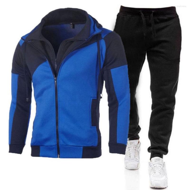 Men' Tracksuits Men Splice Hoodie Tracksuit Two Piece Suit Double Zipper Fashion Autumn Winter Sweatshirts And Sweatpants Set Male, Blue
Men' Tracksuits Men Splice Hoodie Tracksuit Two Piece Suit Double Zipper Fashion Autumn Winter Sweatshirts And Sweatpants Set Male, Blue