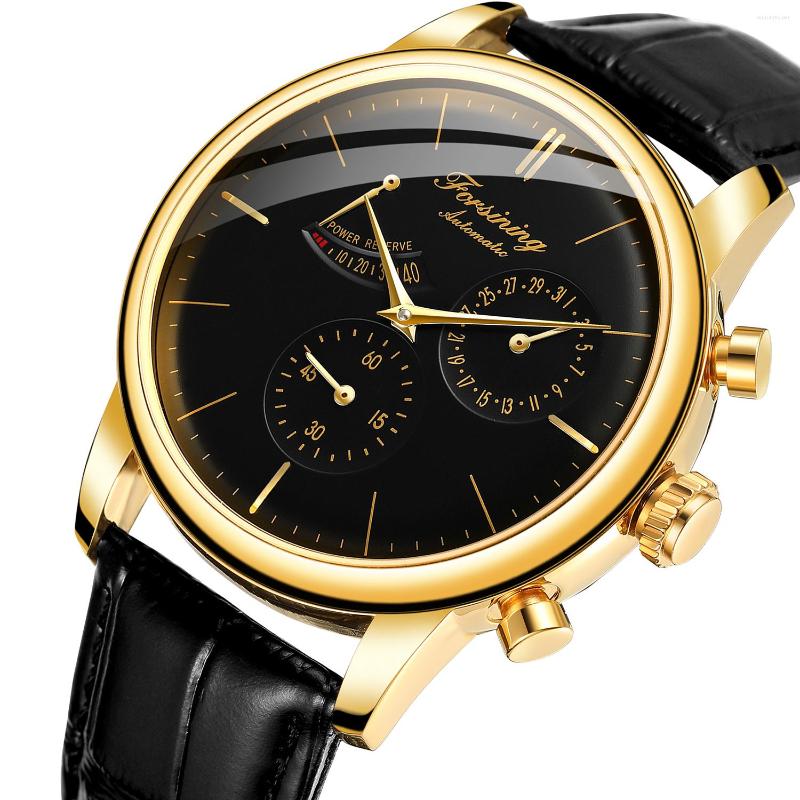 Wristwatches FORSINING Luxury Top Brand Automatic Mechanical Watch High Quality Unique Design Leather Wristwatch For Men, Black gold black l
Wristwatches FORSINING Luxury Top Brand Automatic Mechanical Watch High Quality Unique Design Leather Wristwatch For Men, Black gold black l