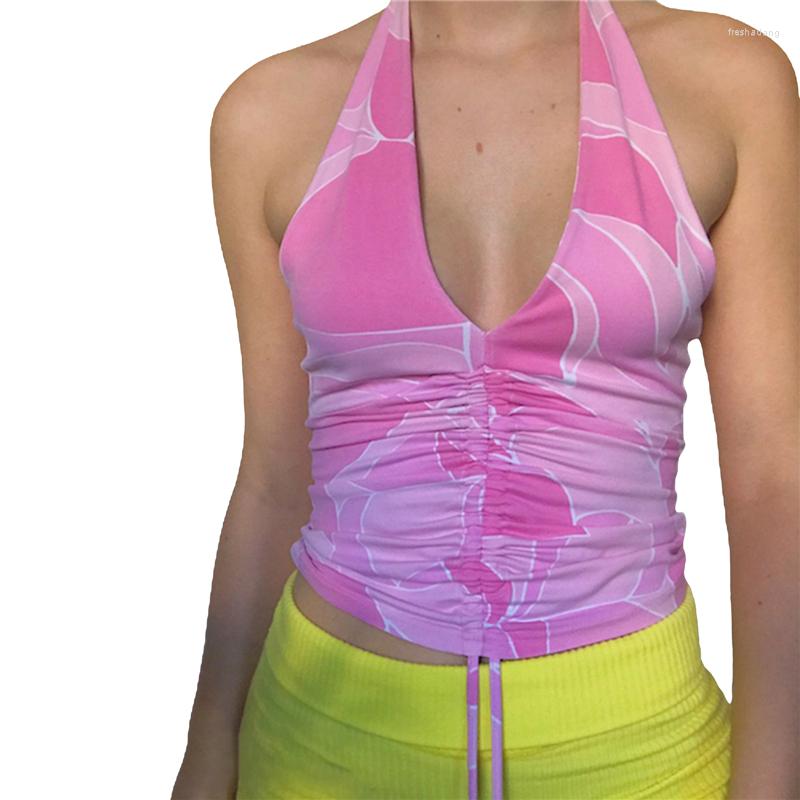Women' Tanks Tops Women 2022 V Neck Halter Crop Top Front Drawstring Backless Printed Y2k Wrap Bandage Camis Vintage 90S Streetwear, As photo shows
Women' Tanks Tops Women 2022 V Neck Halter Crop Top Front Drawstring Backless Printed Y2k Wrap Bandage Camis Vintage 90S Streetwear, As photo shows