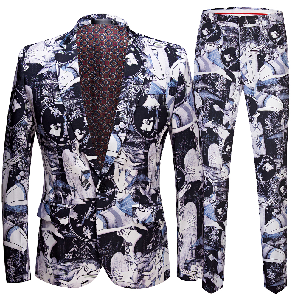 Men's Suits Blazers Man Summer Suit 2 Pieces Japanese comic print suit nude beauty stage show host Designs DJ Club Stage Singer Clothes 221201, Black
Men's Suits Blazers Man Summer Suit 2 Pieces Japanese comic print suit nude beauty stage show host Designs DJ Club Stage Singer Clothes 221201, Black
