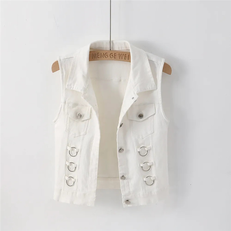 Women's Vests White Black Denim Vest Female Spring Autumn Korean Thin Denim Coat Women's Short Sleeveless Waistcoat Jacket Tops 221202
Women's Vests White Black Denim Vest Female Spring Autumn Korean Thin Denim Coat Women's Short Sleeveless Waistcoat Jacket Tops 221202
