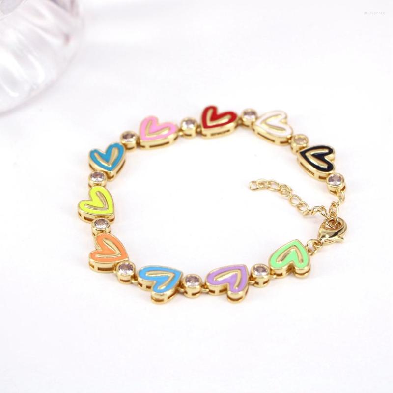 Link Bracelets Cubic Zirconia Cute Heart Bracelet Adjustable Enamel Ladies Girls Jewelry CZ
Link Bracelets Cubic Zirconia Cute Heart Bracelet Adjustable Enamel Ladies Girls Jewelry CZ
