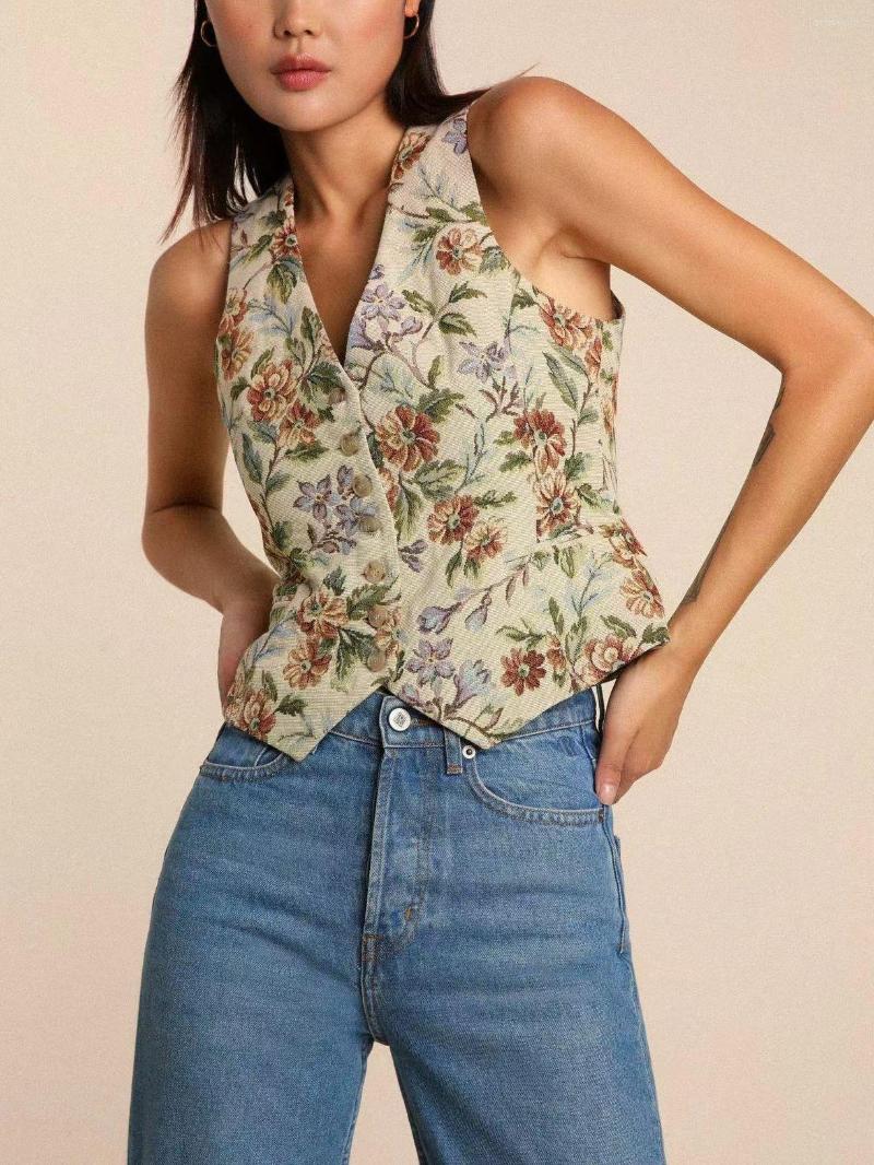 Women's Vests Women Flower Printed Vest Jacket Top 2022 Early Autumn Ladies Single-Breasted V-neck Casual All-match Sleeveless Coat
Women's Vests Women Flower Printed Vest Jacket Top 2022 Early Autumn Ladies Single-Breasted V-neck Casual All-match Sleeveless Coat