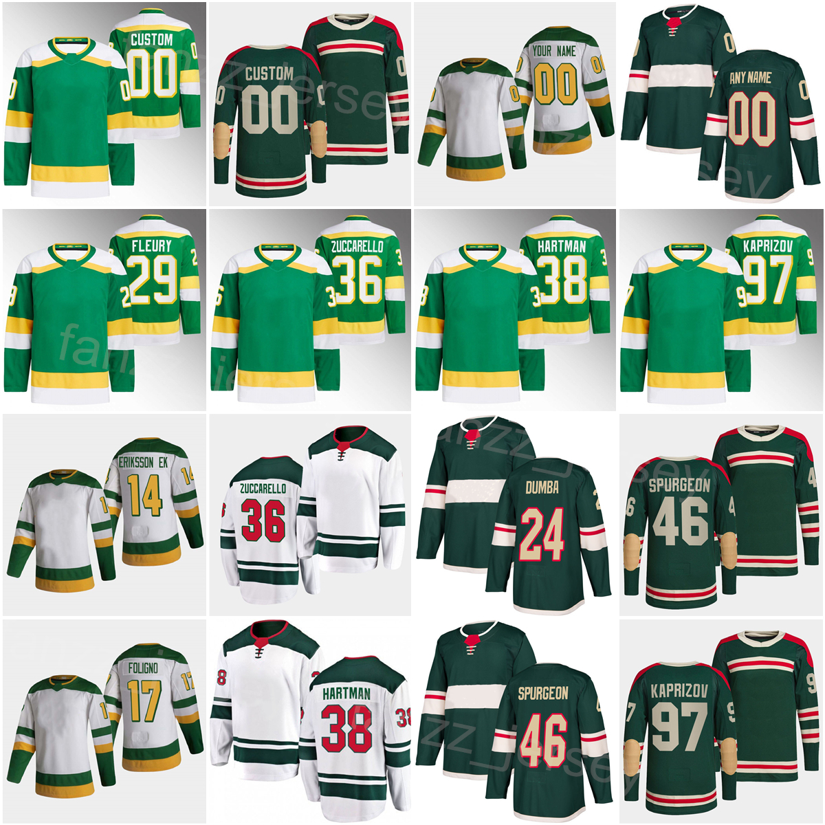 Reverse Retro Hockey 46 Jared Spurgeon Jersey 17 Marcus Foligno 38 Ryan Hartman 14 Joel Eriksson Ek 97 Kirill Kaprizov 36 Mats Zuccarello 24 Matt Dumba Man Woman Youth, Green
Reverse Retro Hockey 46 Jared Spurgeon Jersey 17 Marcus Foligno 38 Ryan Hartman 14 Joel Eriksson Ek 97 Kirill Kaprizov 36 Mats Zuccarello 24 Matt Dumba Man Woman Youth, Green