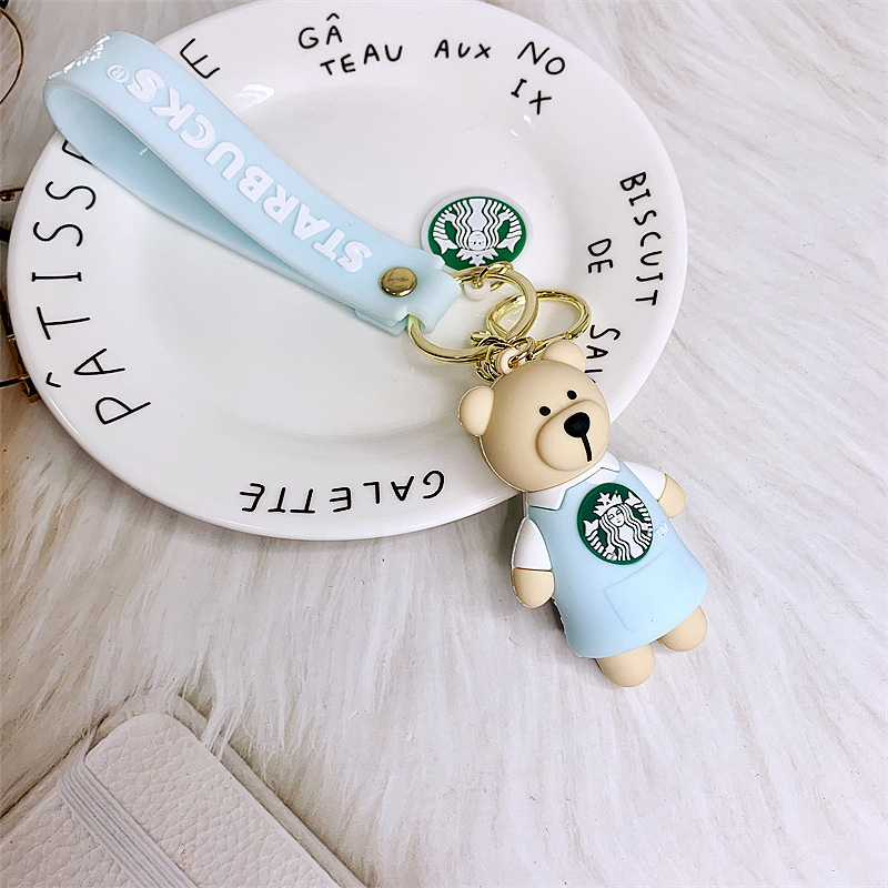 Party Favors Silicone Key Chain Coffee Lover Toys Cartoon Shaped Wedding Valentine Day Mall Event Gifts