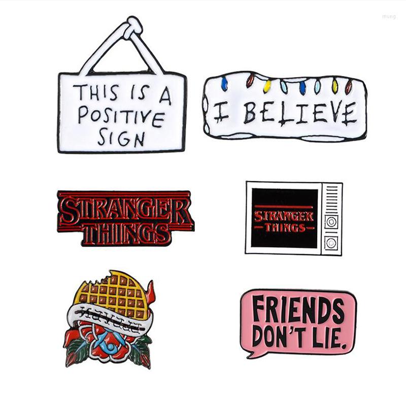 Brooches STRANGER THINGS Enamel Pins TV Series Eleven Brooch Friends Don't Lie Badge Denim Shirt Lapel Pin Gothic Jewelry Gift For Fans
Brooches STRANGER THINGS Enamel Pins TV Series Eleven Brooch Friends Don't Lie Badge Denim Shirt Lapel Pin Gothic Jewelry Gift For Fans