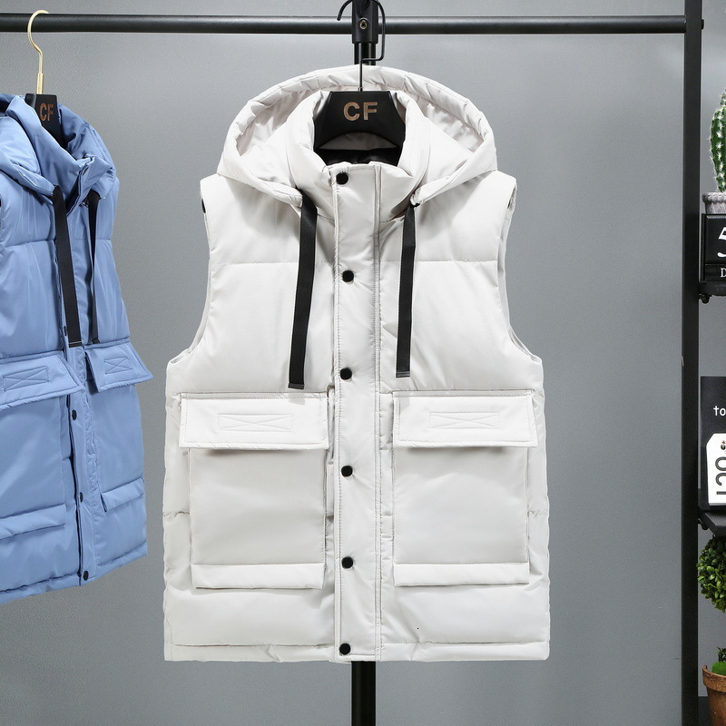Men's Vests Autumn Winter Mens Vest Outdoor Casual Hooded Windbreakers Warm Cotton Padded Waistcoat Youth Vest For Men Large Size L4XL 221202, Beige
Men's Vests Autumn Winter Mens Vest Outdoor Casual Hooded Windbreakers Warm Cotton Padded Waistcoat Youth Vest For Men Large Size L4XL 221202, Beige